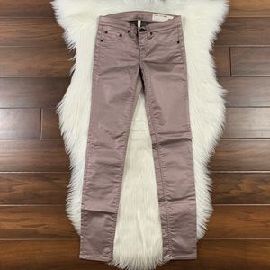 Rag & Bone Rose Metallic Coat Legging Skinny Jeans